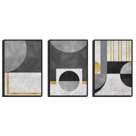 Modern Geometry Trio Canvas Wall Art