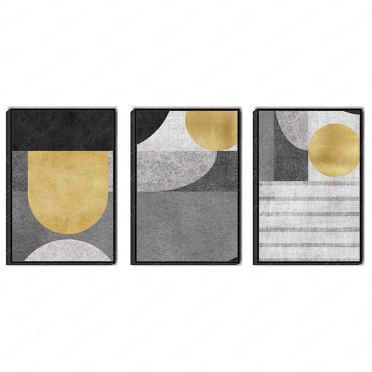 Modern Luxe Geometry Trio Canvas Wall Art