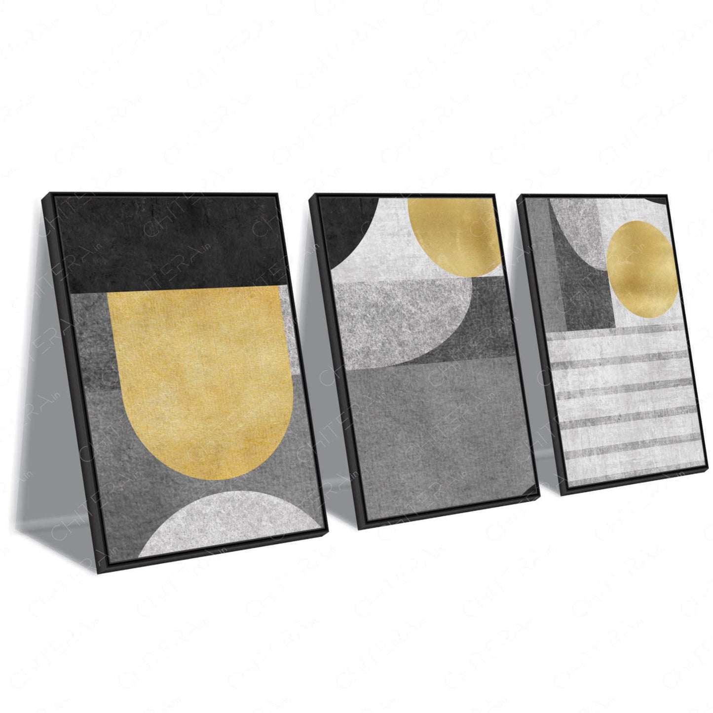Modern Luxe Geometry Trio Canvas Wall Art