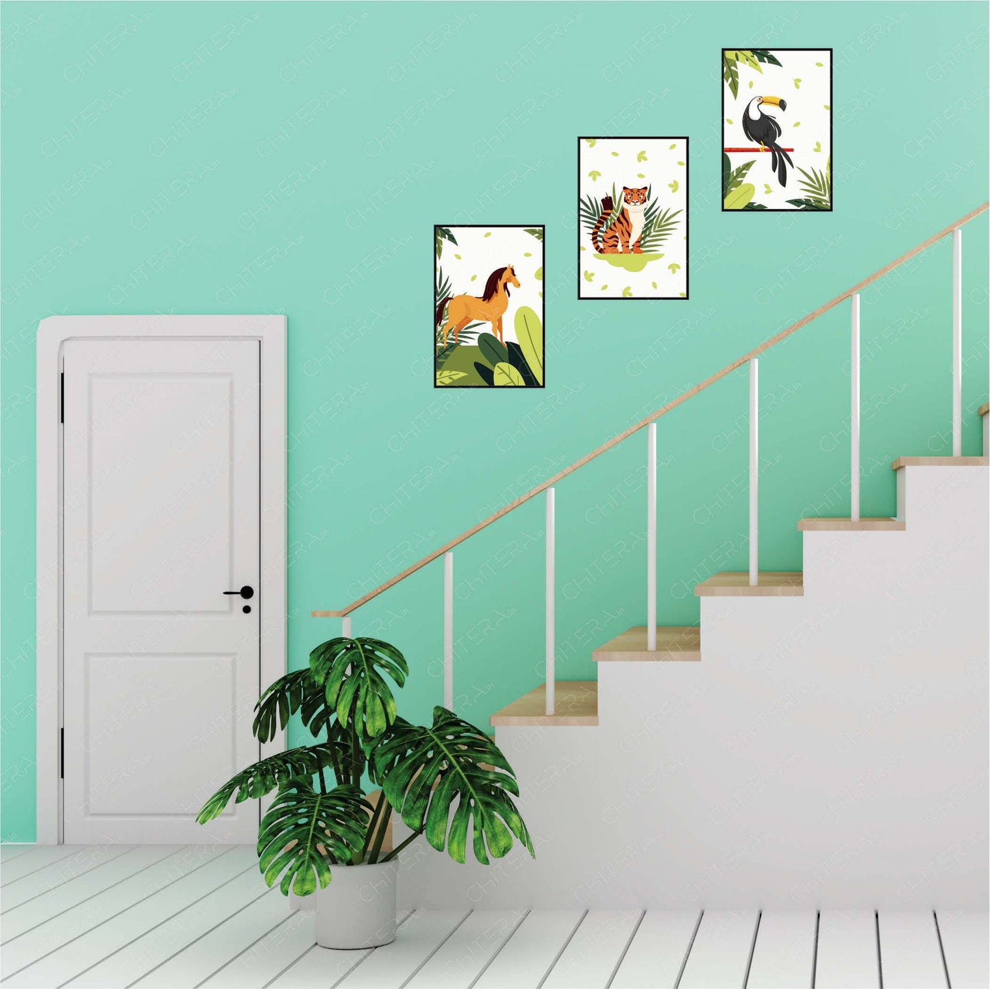 Jungle Friends Trio Canvas Wall Art