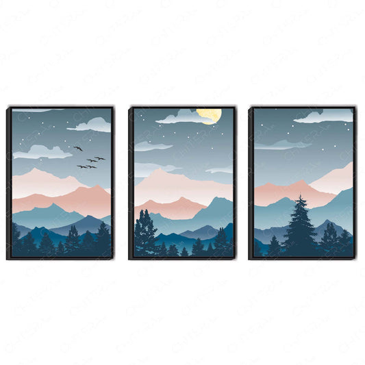Evening Glow Trio Canvas Wall Art