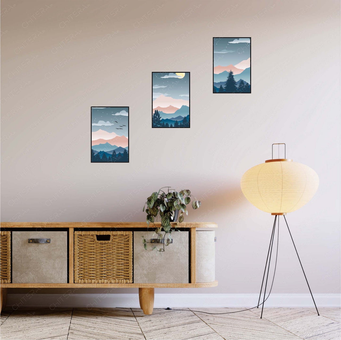 Evening Glow Trio Canvas Wall Art