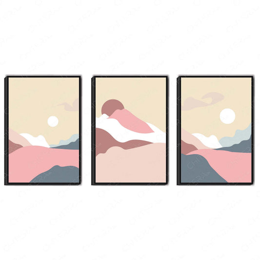 Pastel Peaks Trio Canvas Wall Art