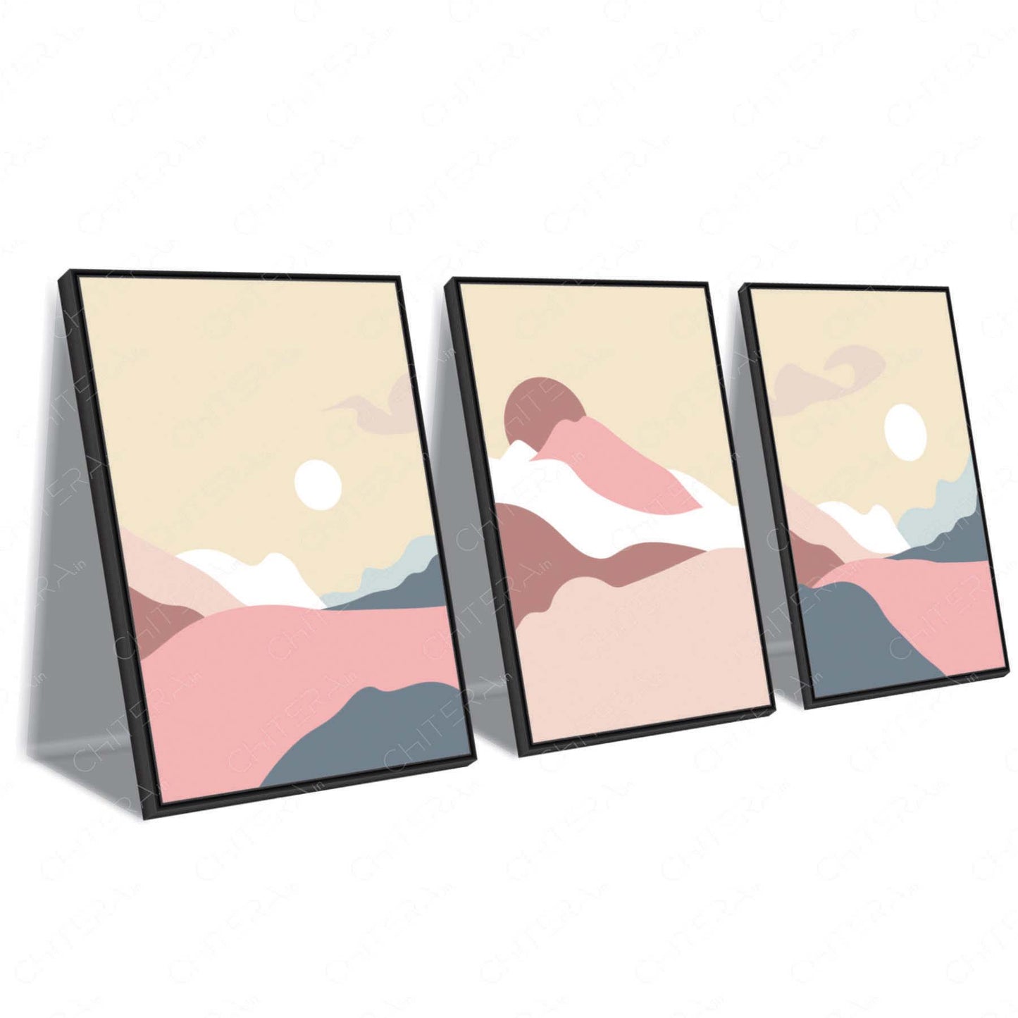 Pastel Peaks Trio Canvas Wall Art