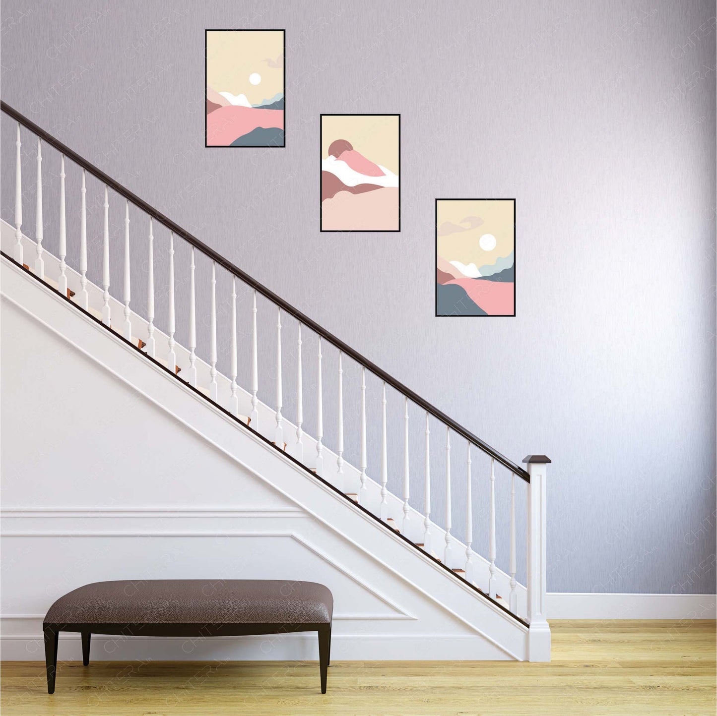 Pastel Peaks Trio Canvas Wall Art