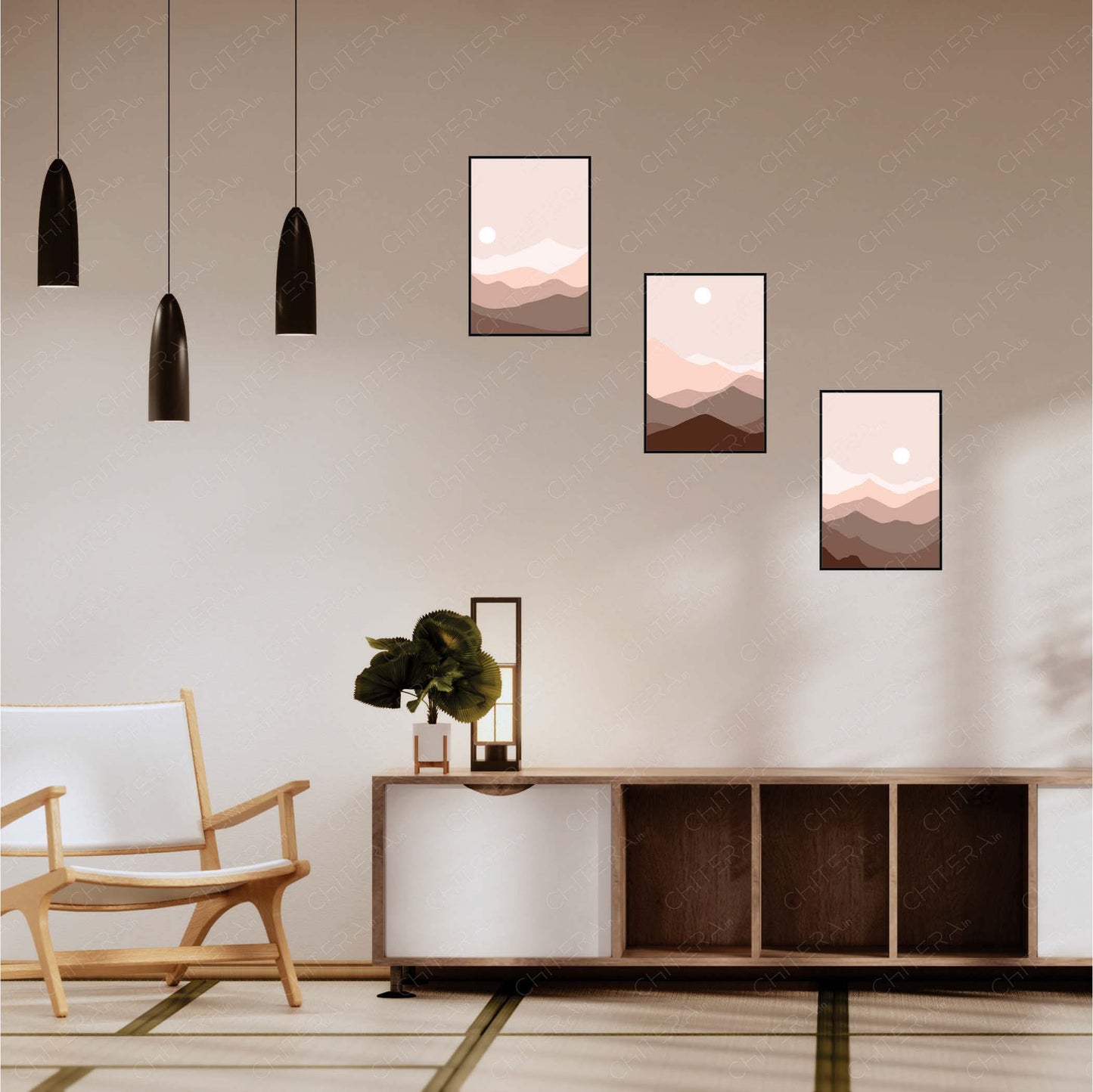 Sunlit Serenity Trio Canvas Wall Art