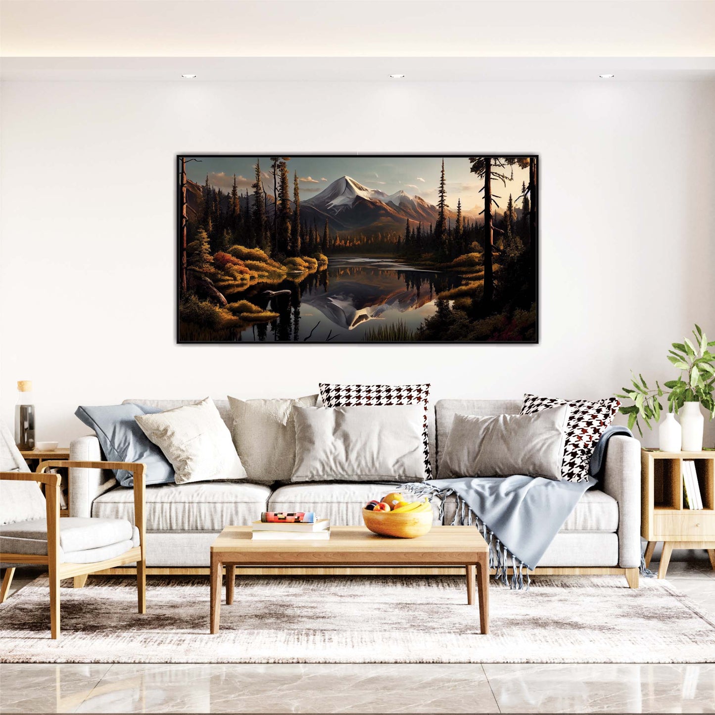 Still Waters, Silent Peaks Canvas Wall Art