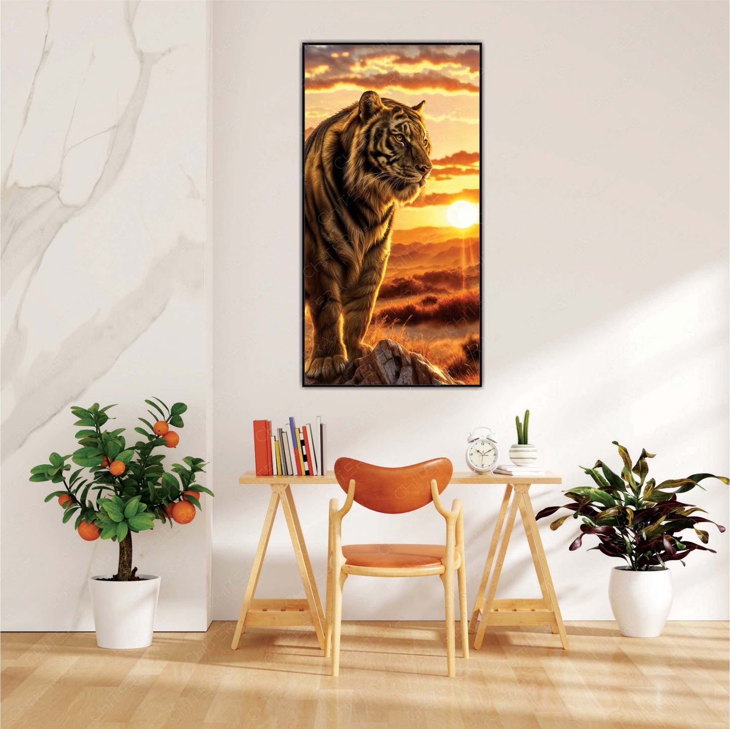 Majestic Tiger at Sunset – Strength and Courage Canvas Wall Art