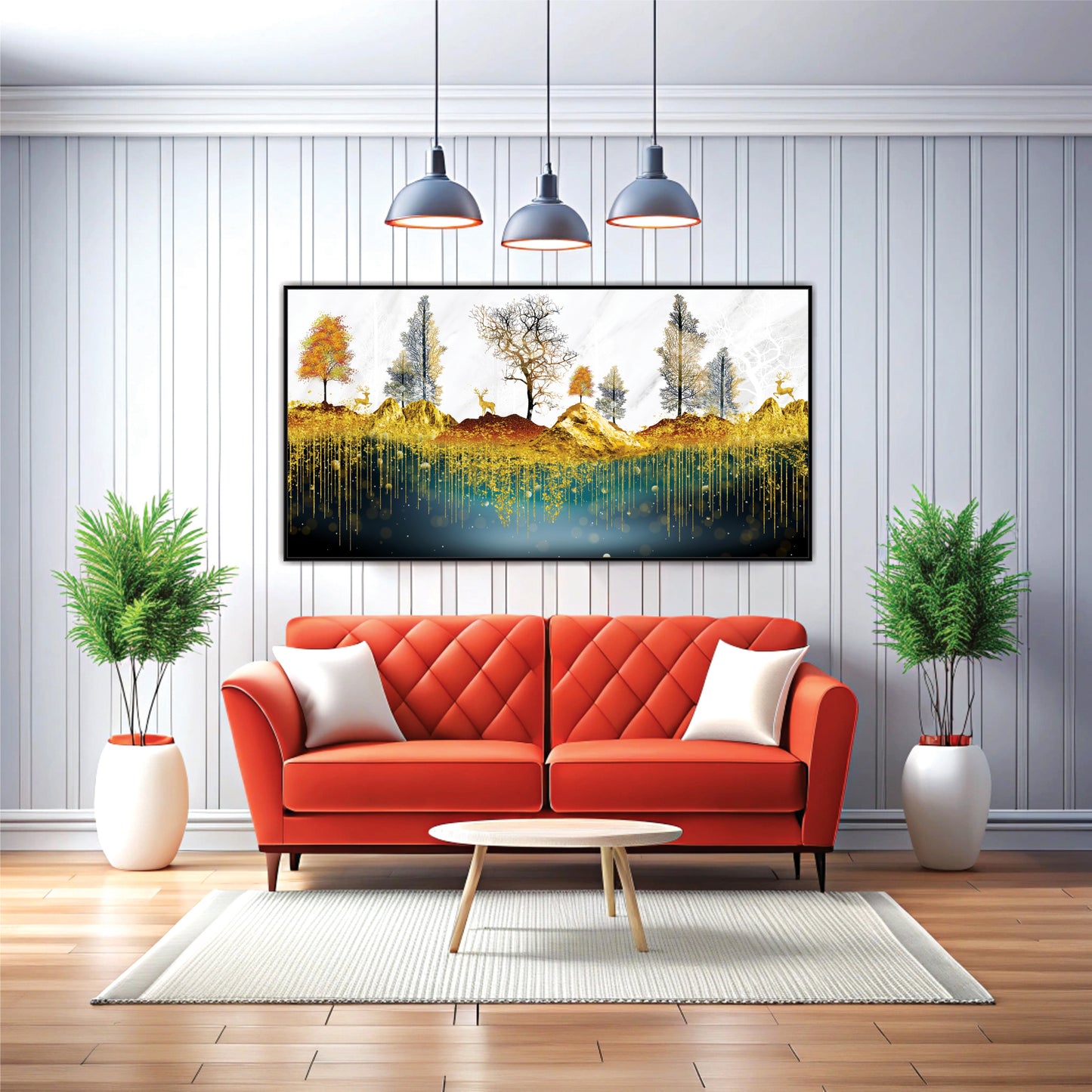The Golden Veil Canvas Wall Art