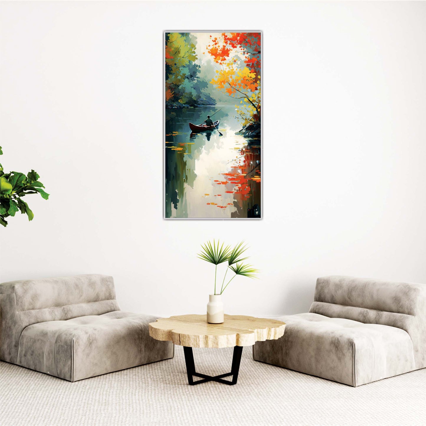 Reflections of Fall: Serene Lake Escape Canvas Wall Art