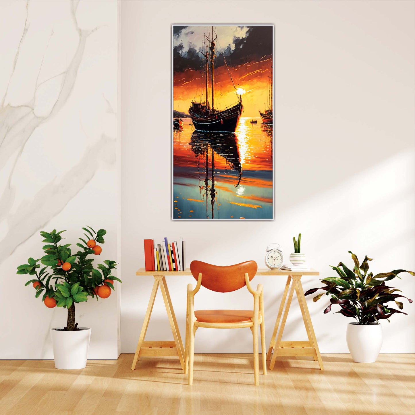 Golden Horizon: Sail Into the Sunset Canvas Wall Art