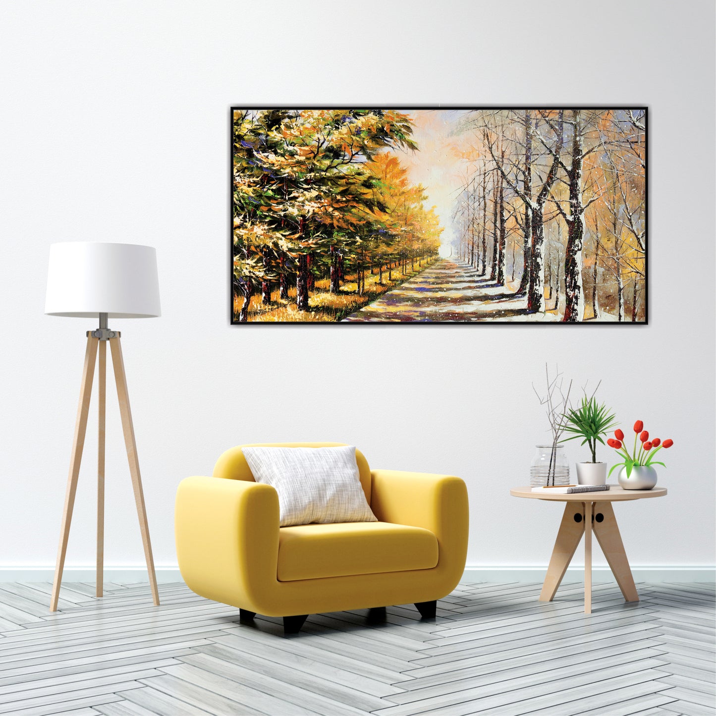 Path of Two Seasons Canvas Wall Art
