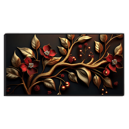 Golden Twilight Bloom Canvas Wall Art