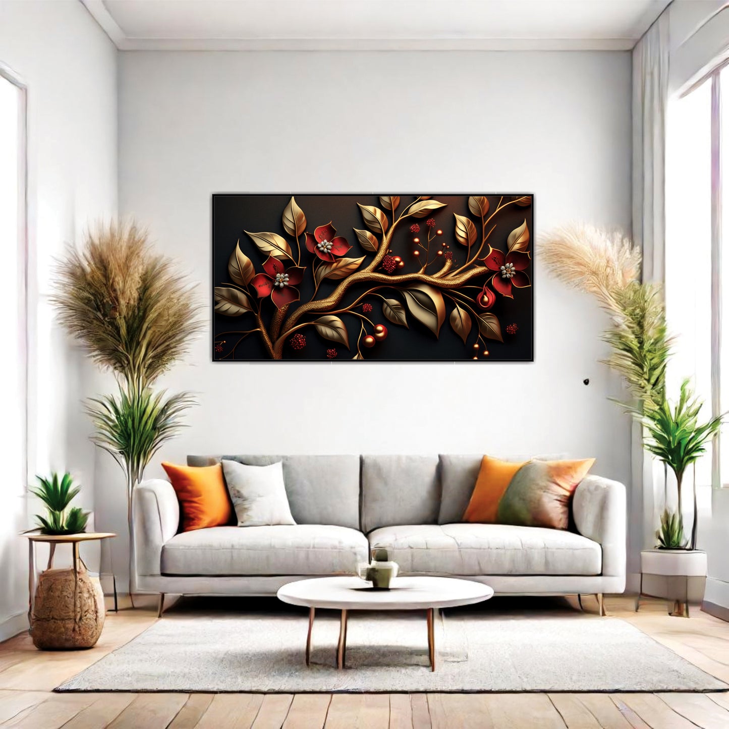 Golden Twilight Bloom Canvas Wall Art