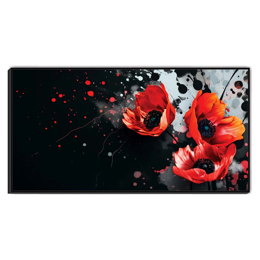 Poppies in the Dark Canvas Wall Art