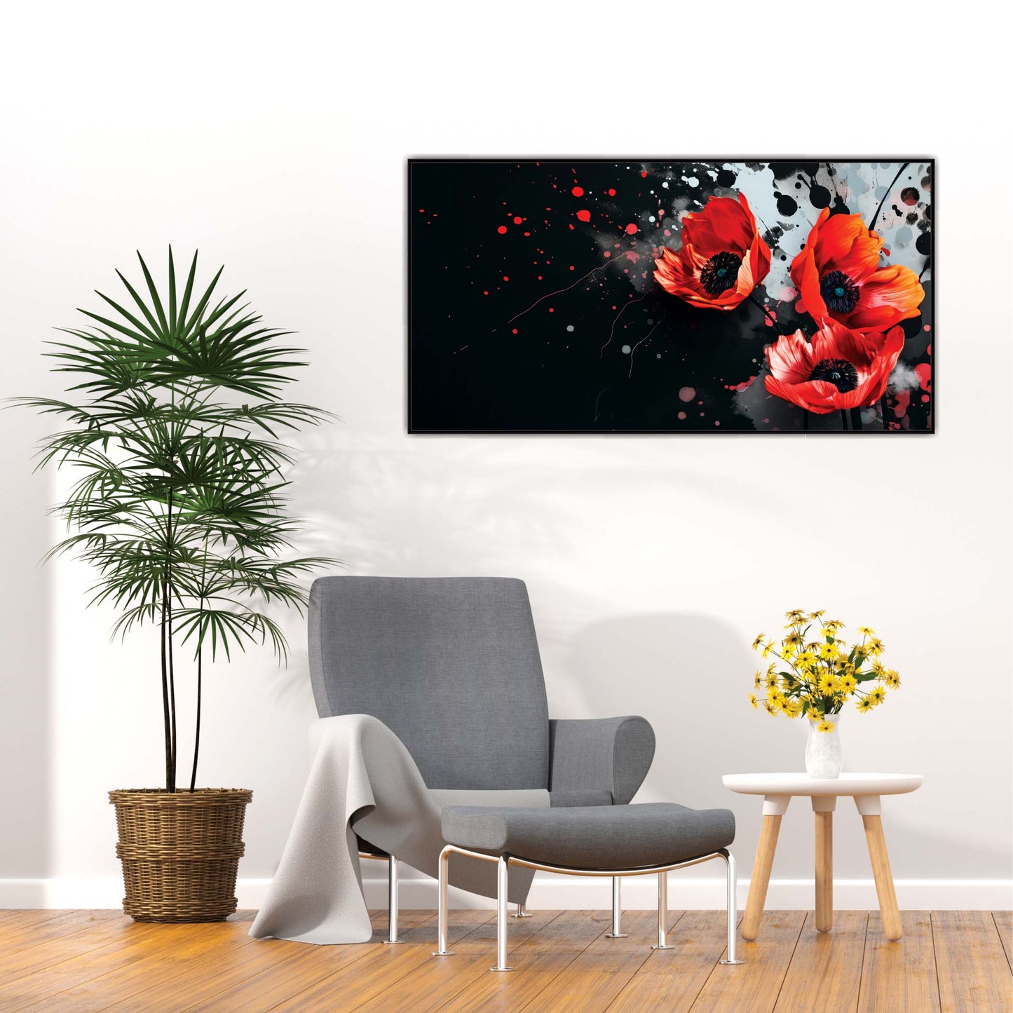 Poppies in the Dark Canvas Wall Art