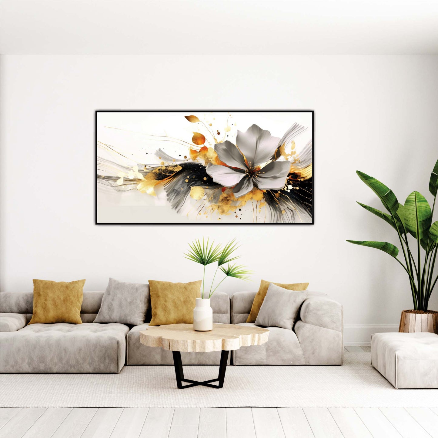 Golden Pulse Canvas Wall Art