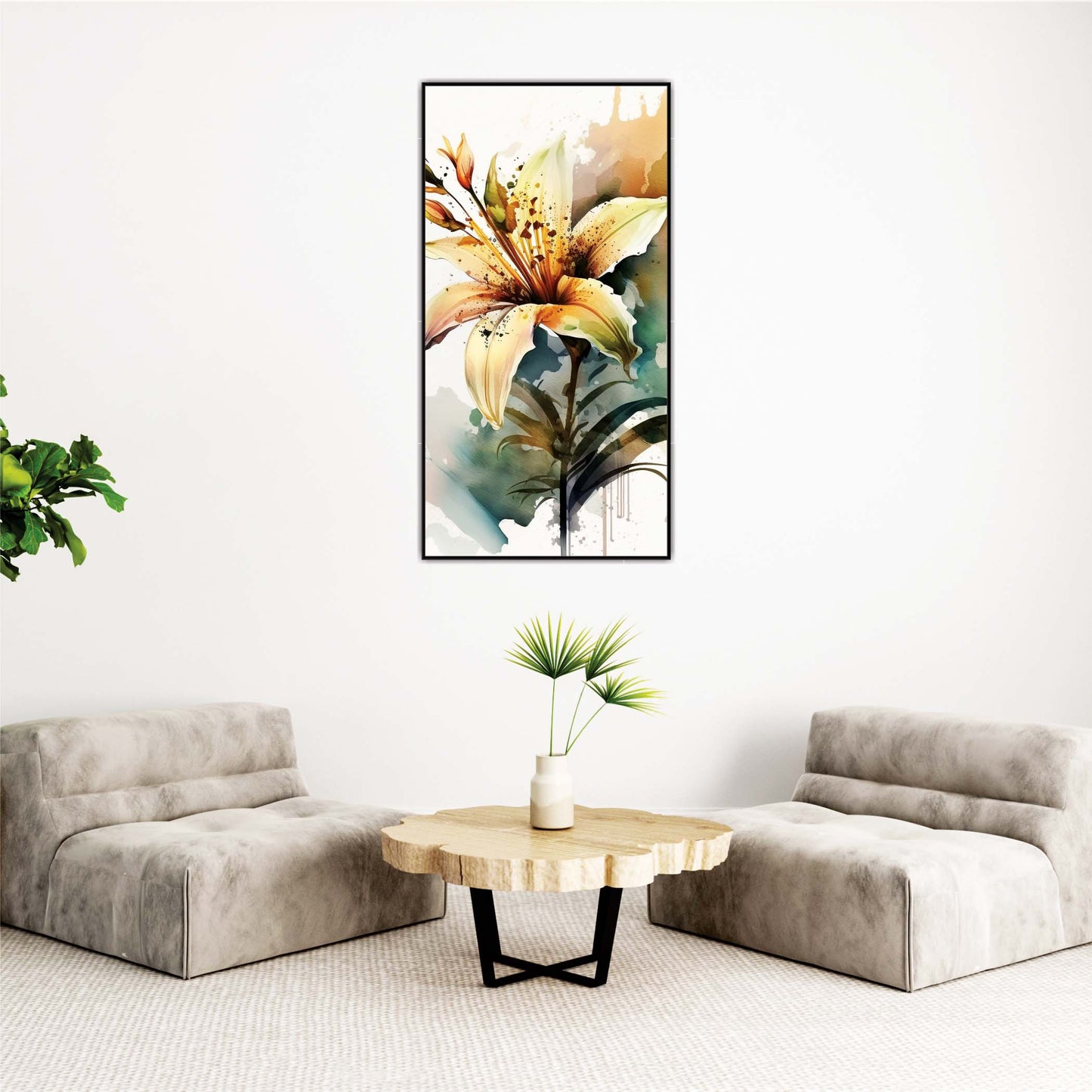 Golden Lily Canvas Wall Art