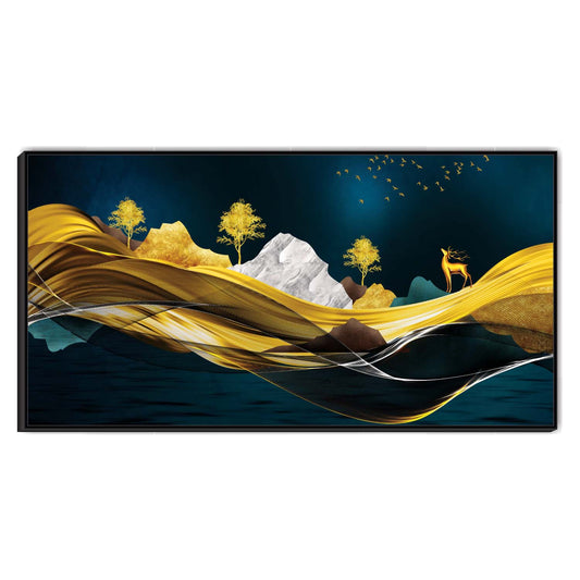 Golden Veins of the Earth Canvas Wall Art