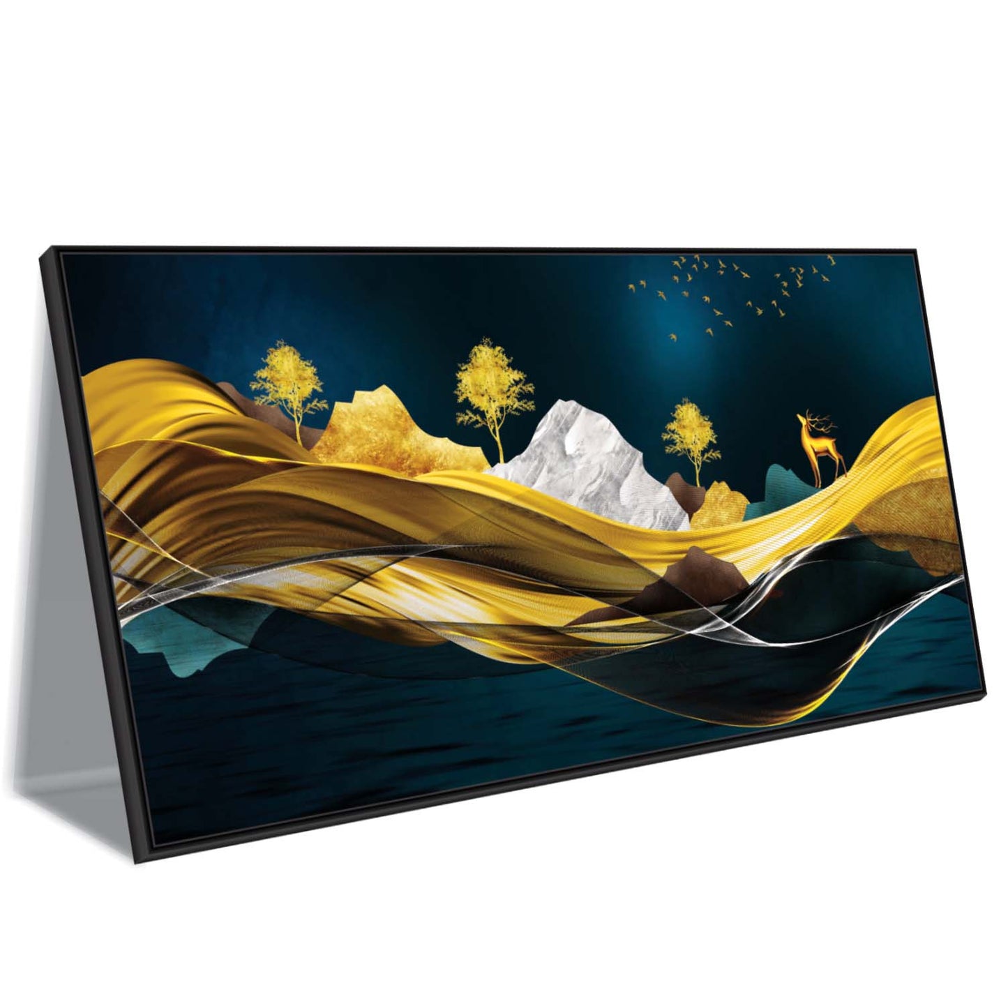 Golden Veins of the Earth Canvas Wall Art