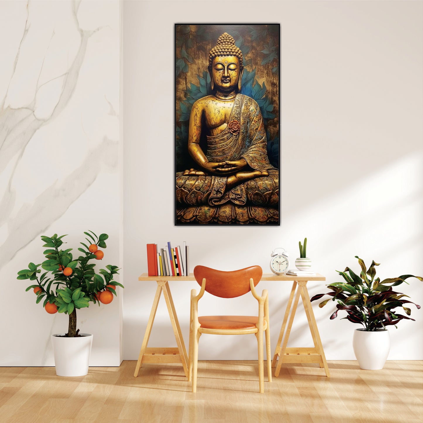 Saffron Peace Canvas Wall Art