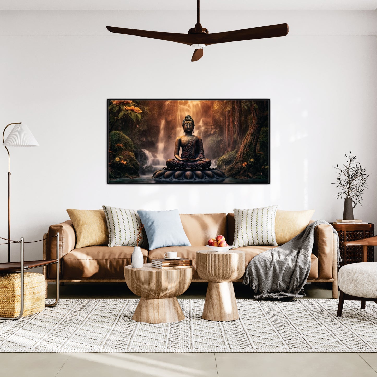 The Calm Beneath the Cascade Canvas Wall Art