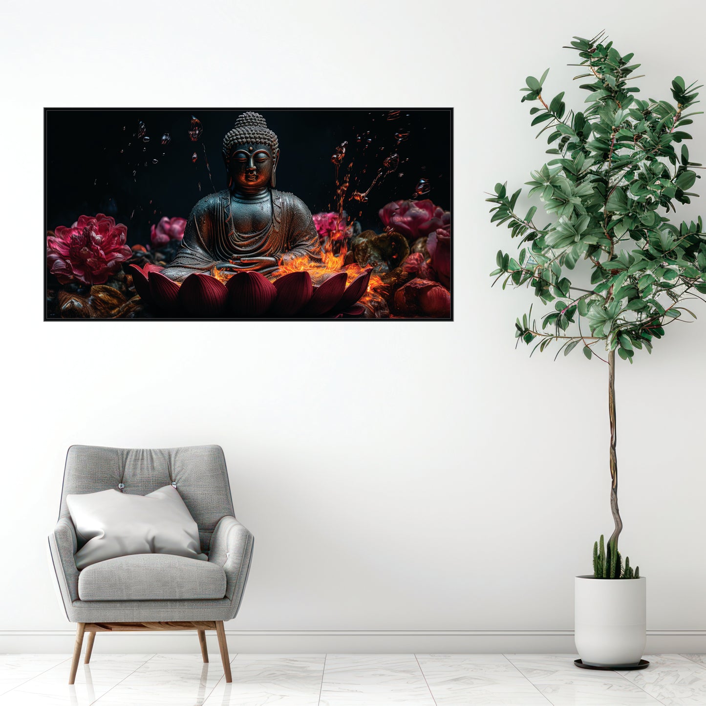 Equilibrium of Flame and Flow Canvas Wall Art
