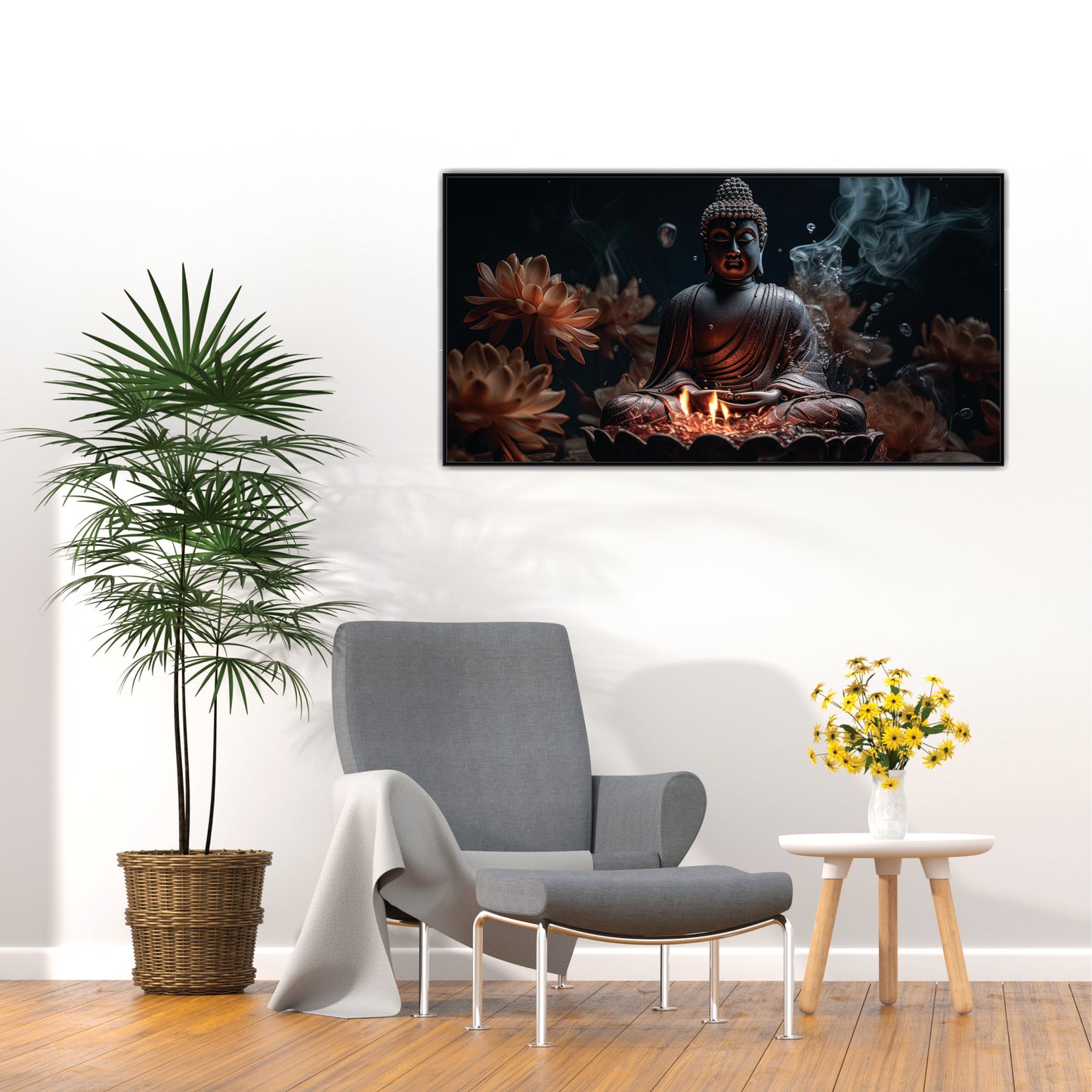 Mystic Bloom of Fire Canvas Wall Art
