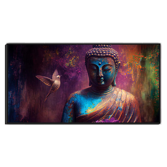 Mystic Blue Buddha Canvas Wall Art