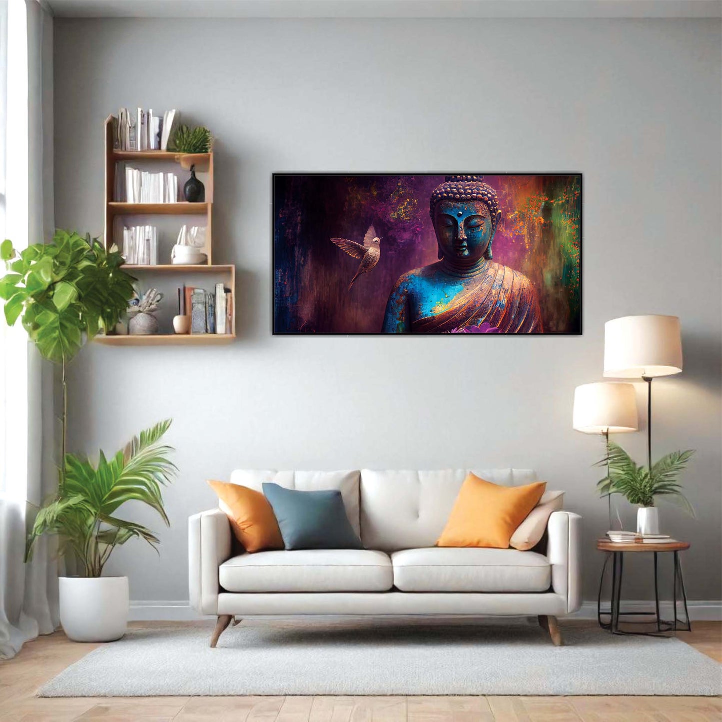 Mystic Blue Buddha Canvas Wall Art
