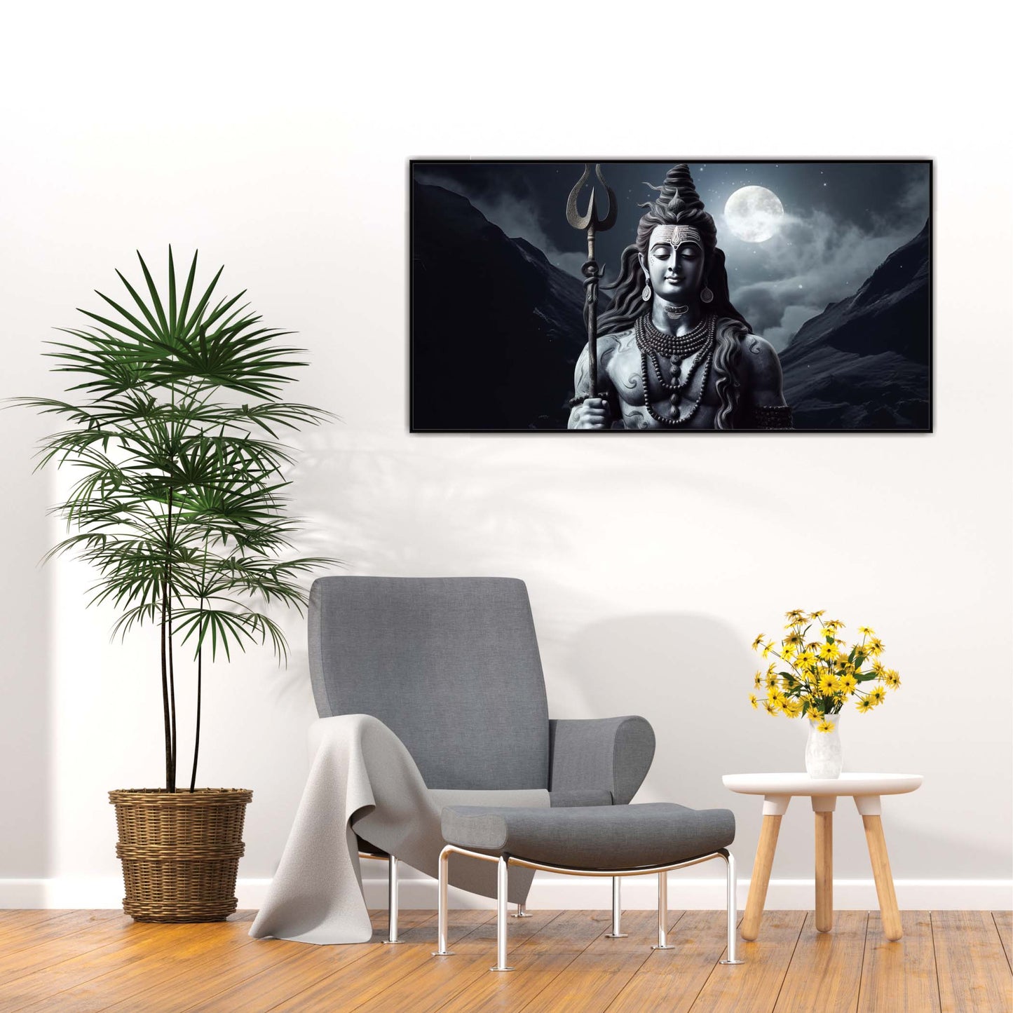 Silent Strength: Shiva in the Himalayas Canvas Wall Art