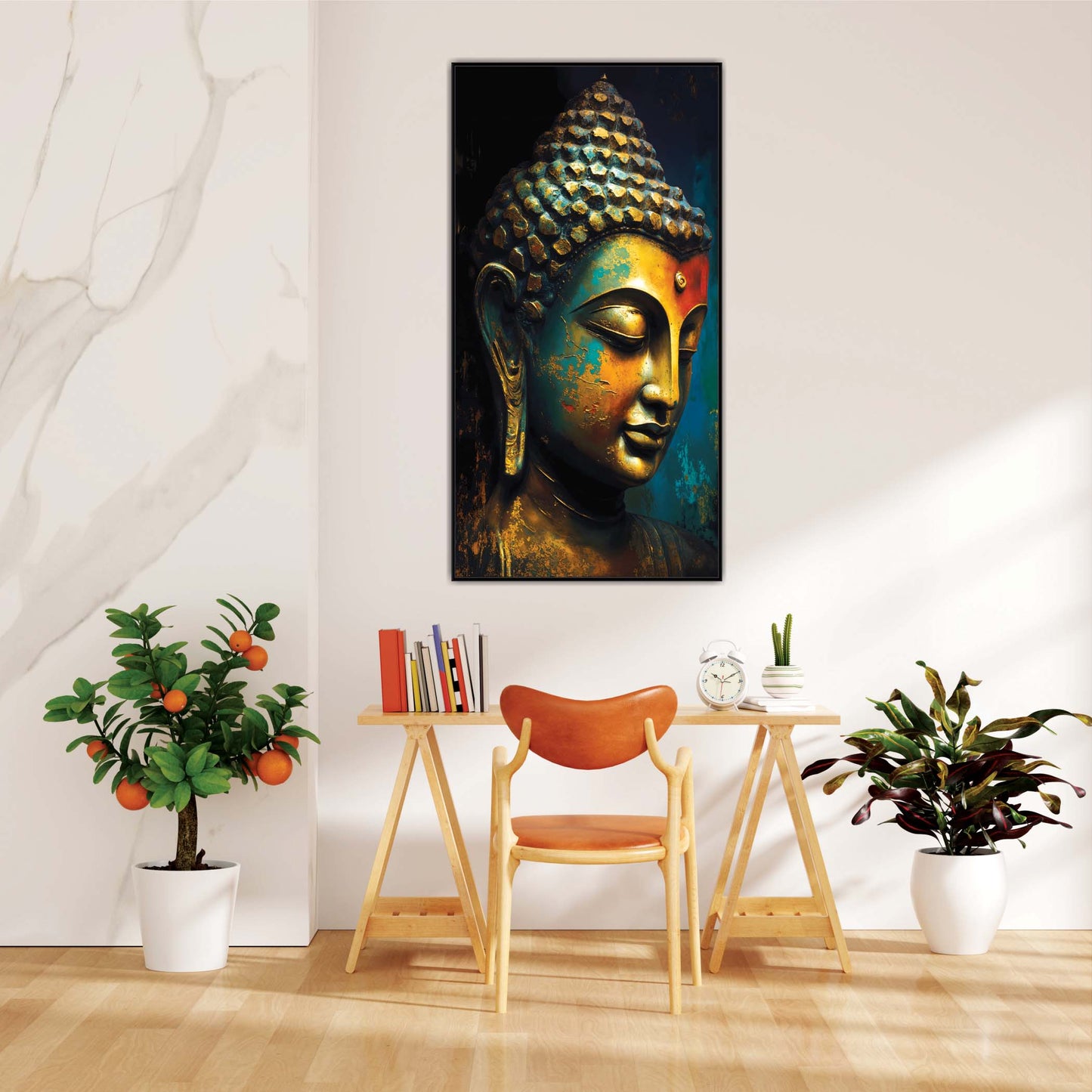 Meditative Gold Canvas Wall Art.