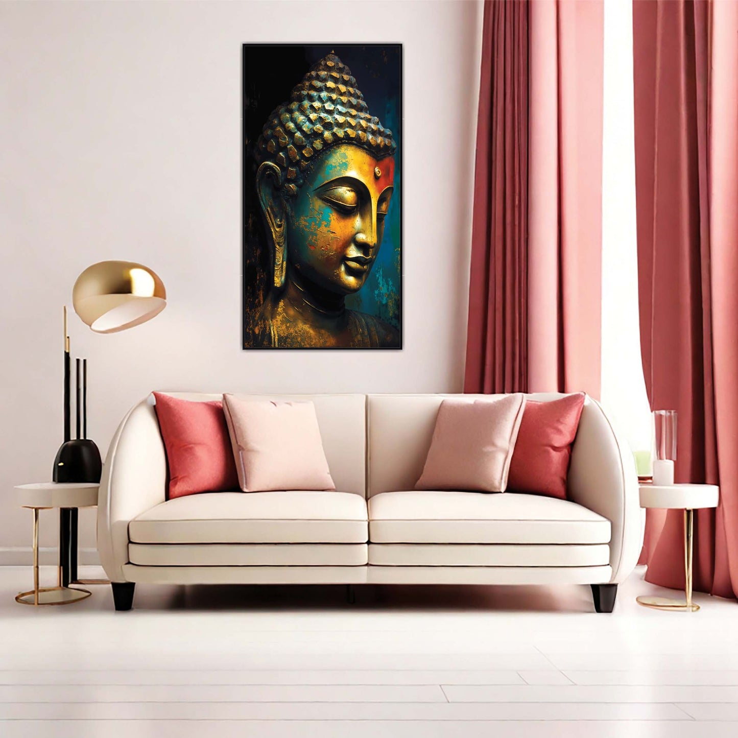 Meditative Gold Canvas Wall Art.