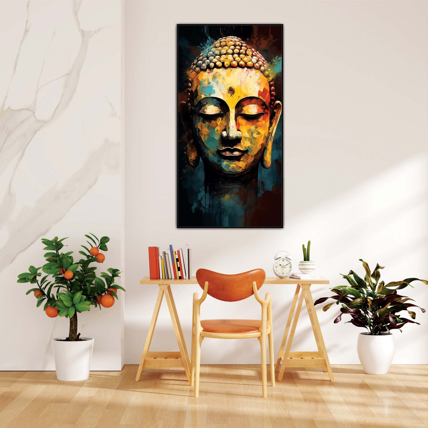 Vibrant Buddha Canvas Wall Art.