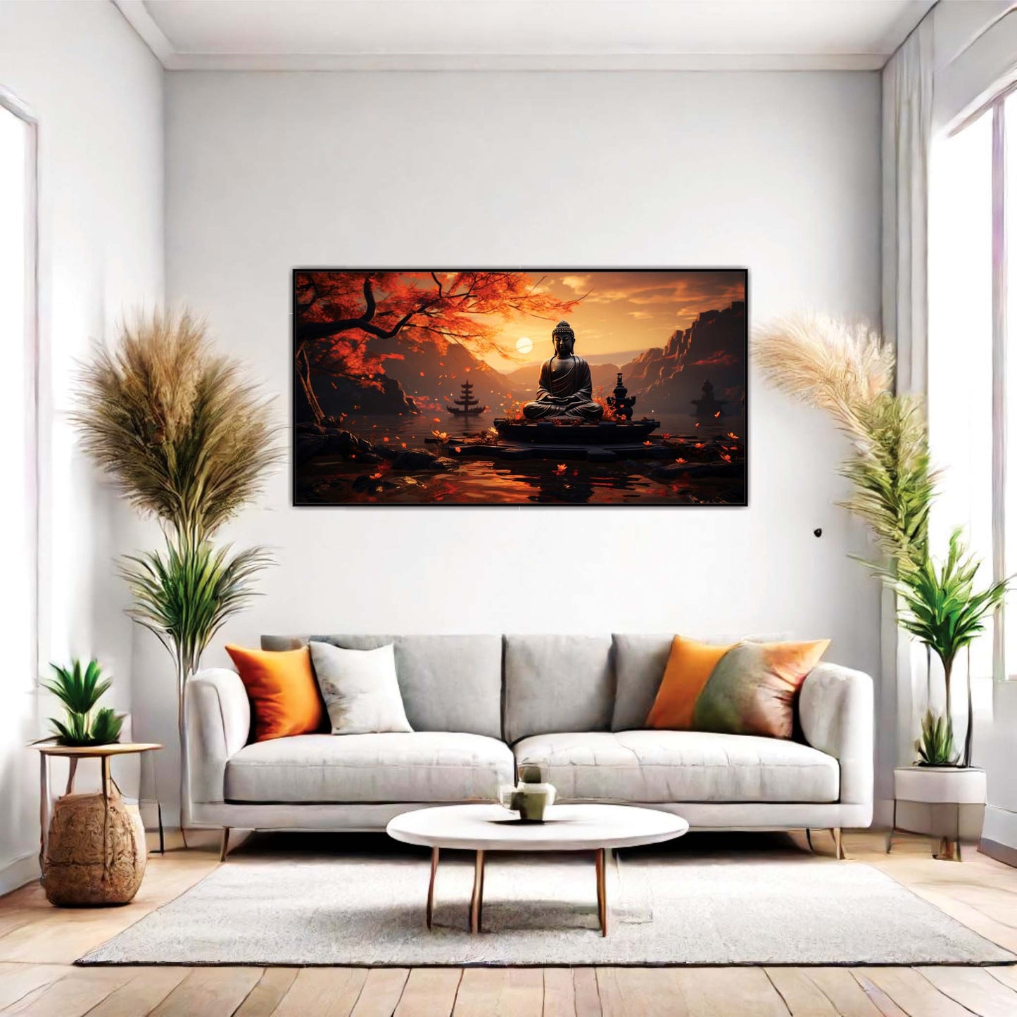 Saffron Peace Canvas Wall Art.