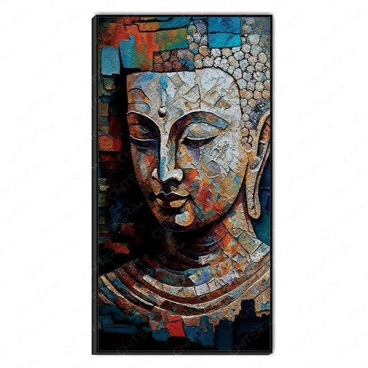 Divine Buddha Serenity in Modern Abstract Canvas Wall Art