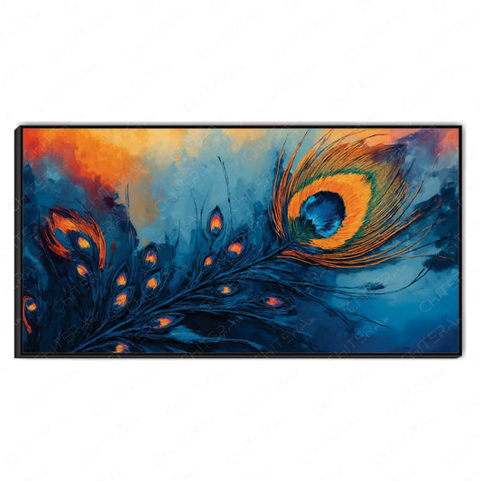 Radiance of the Peacock Feather Canvas Wall Art.