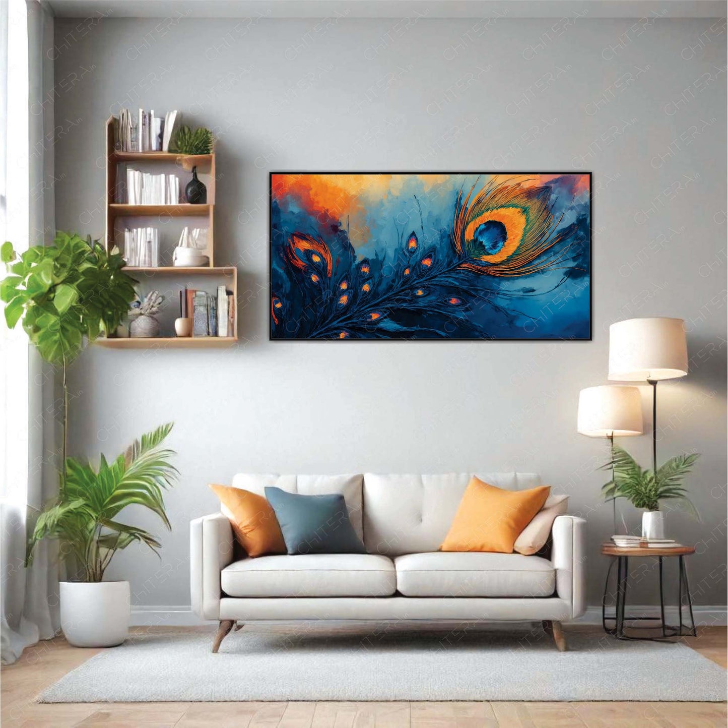 Radiance of the Peacock Feather Canvas Wall Art.
