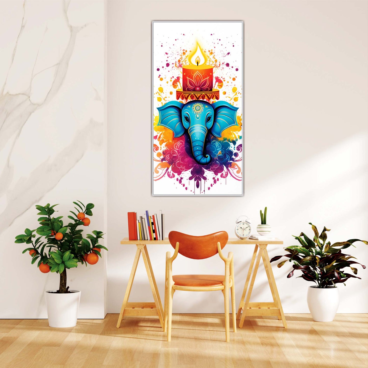 Divine Glow: Ganesha’s Radiance Canvas Wall Art