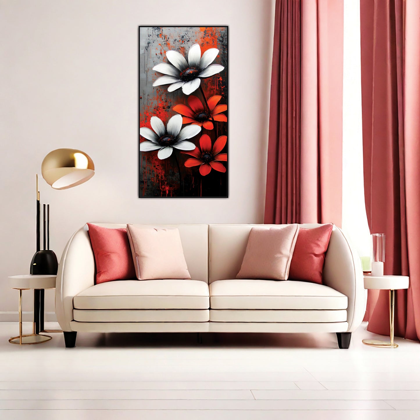 Fiery Petals Canvas Wall Art