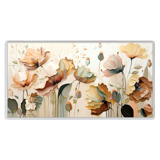 Soft Peach and Cream Flowers Canvas Wall Art