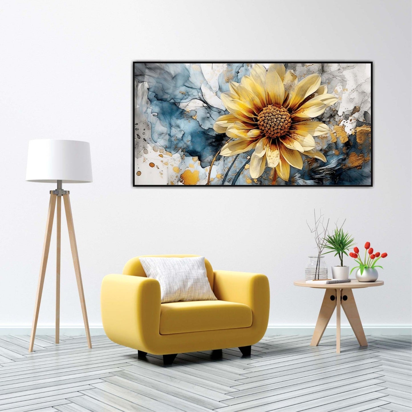 Golden Sunflower Bloom Canvas Art Wall Painting