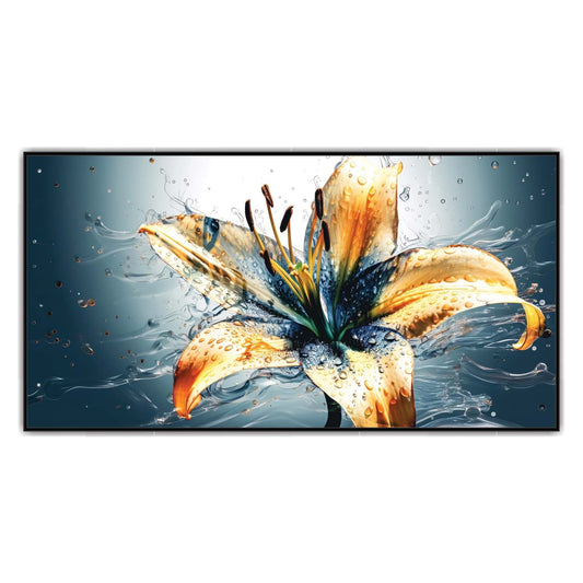 Water Splash Orange Lily Canvas Wall Art