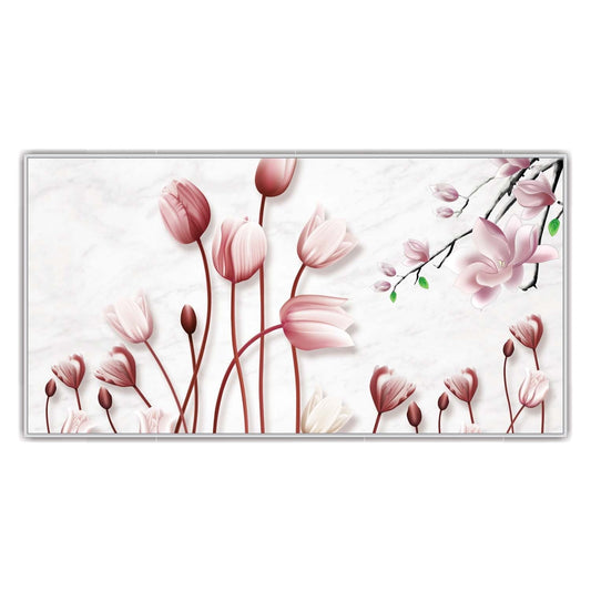 Soft Pink Tulips and Blossoms Canvas Wall Art