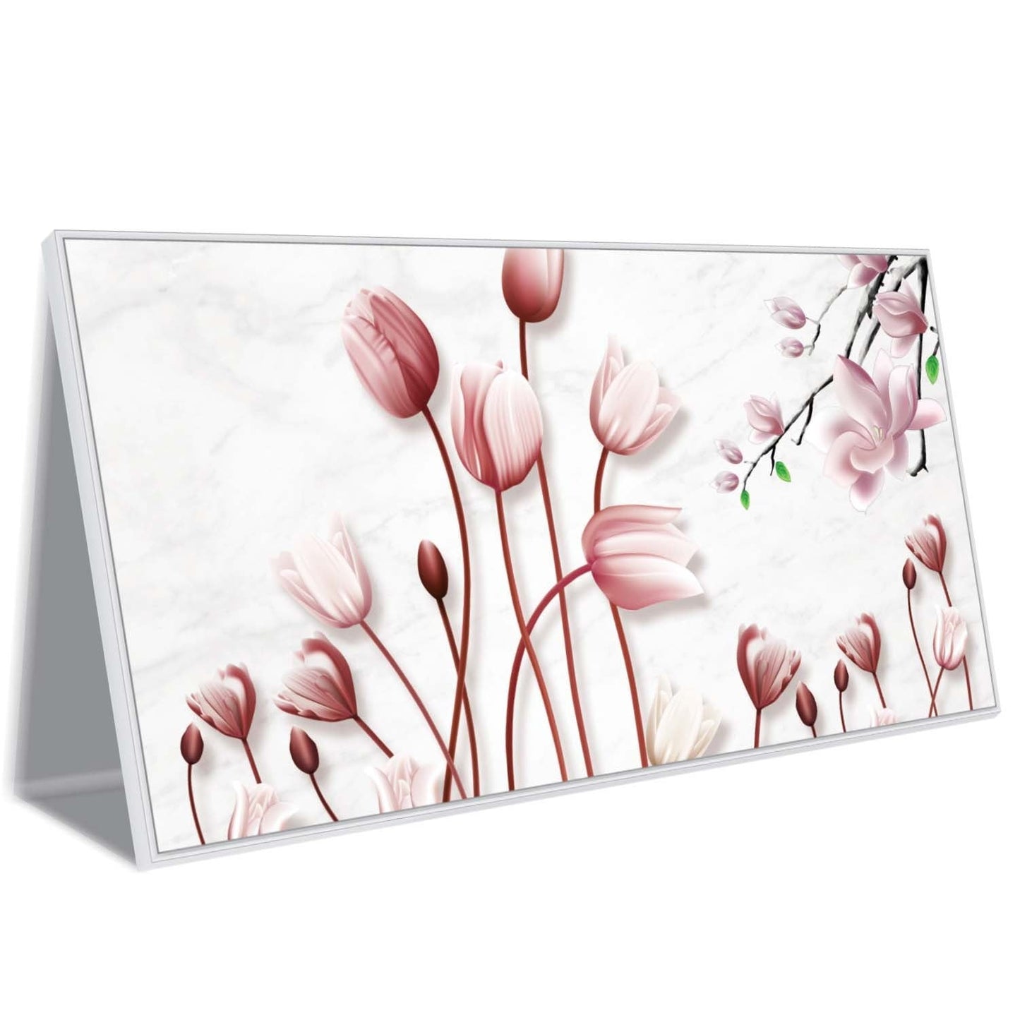 Soft Pink Tulips and Blossoms Canvas Wall Art