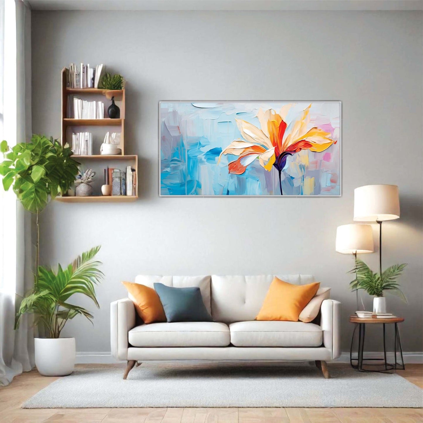 Colorful Abstract Flower Canvas Wall Art