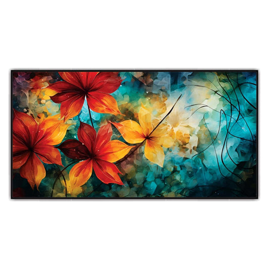 Vibrant Red and Yellow Flowers Canvas Wall Art