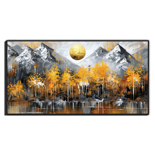 Sunlit Peaks & Amber Woods Canvas Wall Art