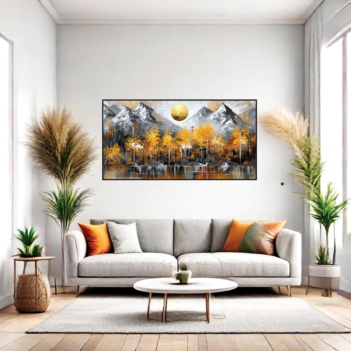Sunlit Peaks & Amber Woods Canvas Wall Art