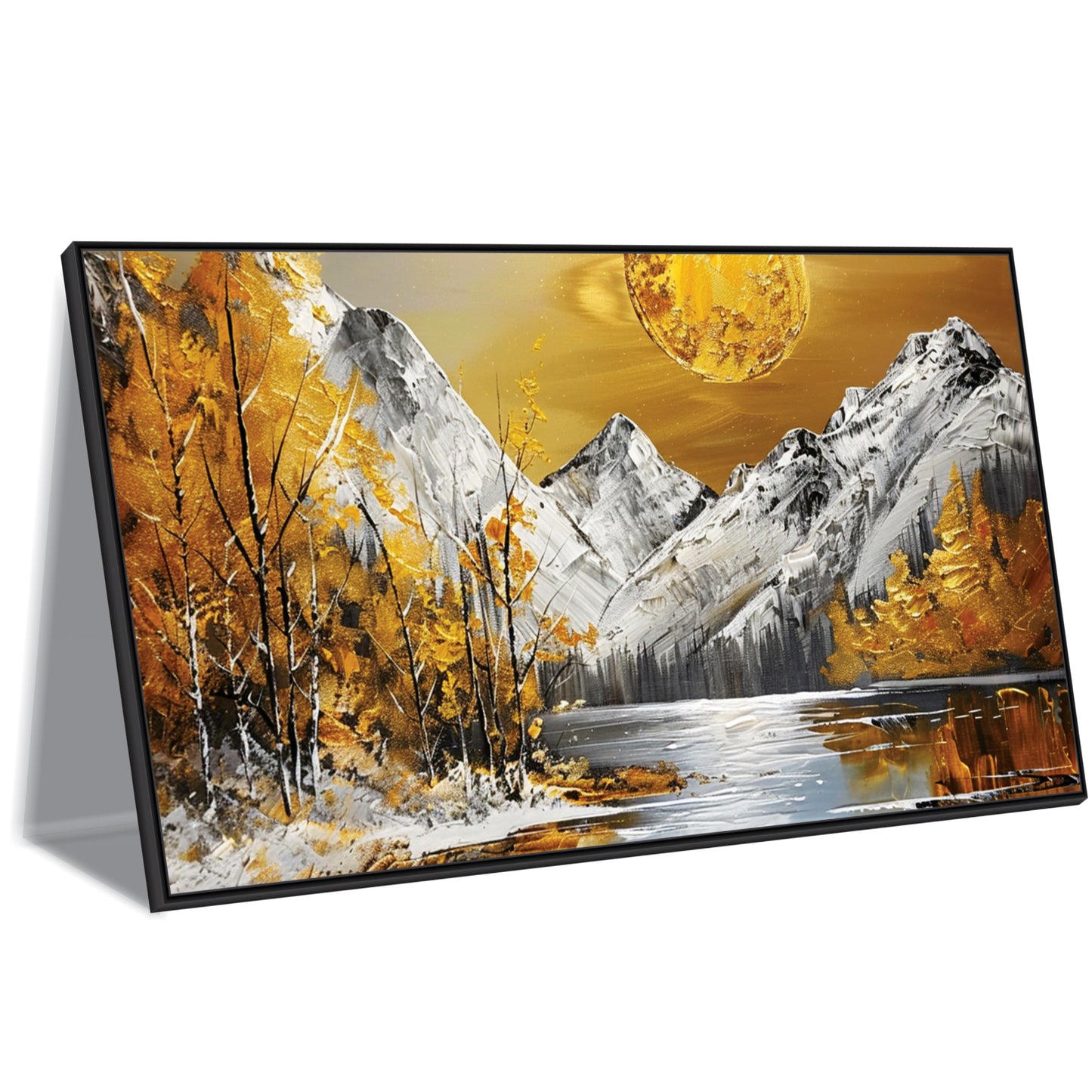 Glowing Peaks and Frosted Forest Canvas Wall Art
